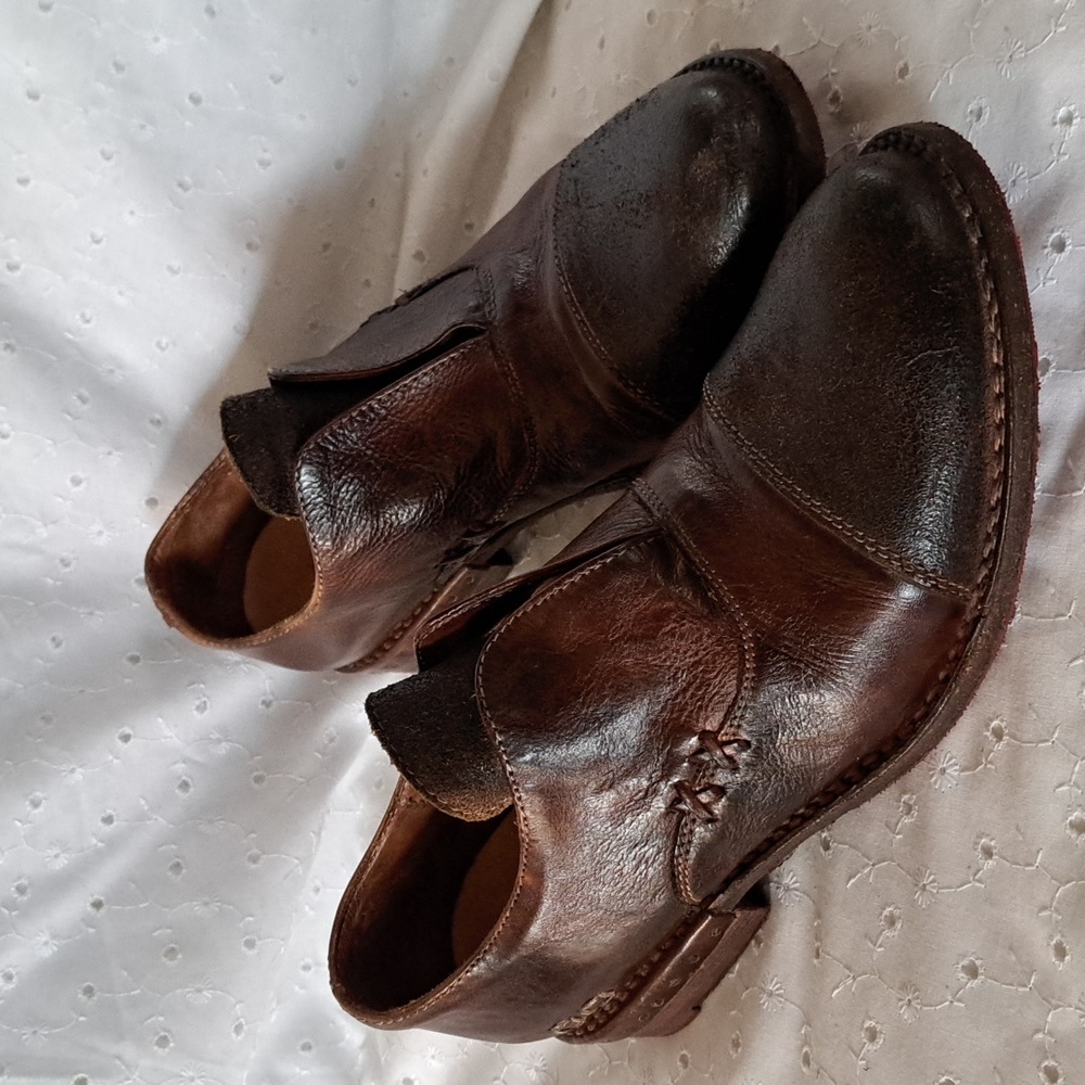 BED STU $235 TEAK DIP DYE ROSE LEATHER SLIP ON CAP TOE Size 7.5